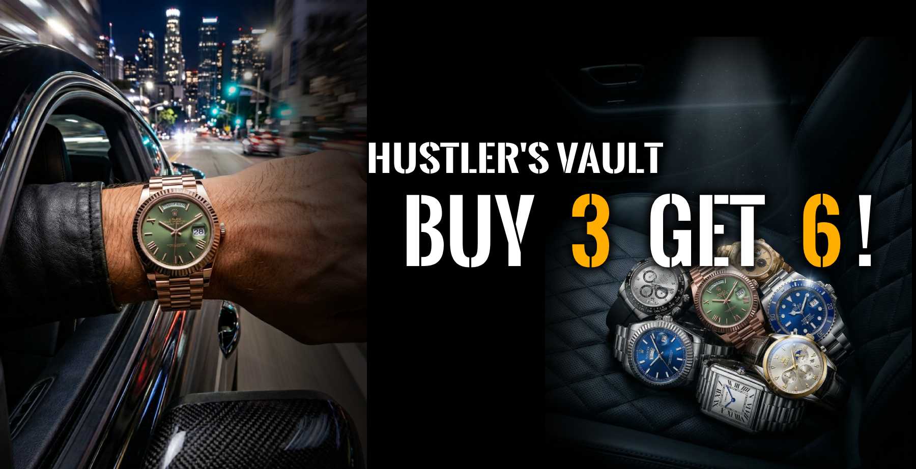Hustler's 6-Pack โ six premium watches